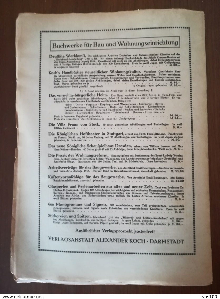 EMBROIDERY AND LACE MAGAZINE, DARMSTADT, MODELS, 1917, GERMANY - Other & Unclassified