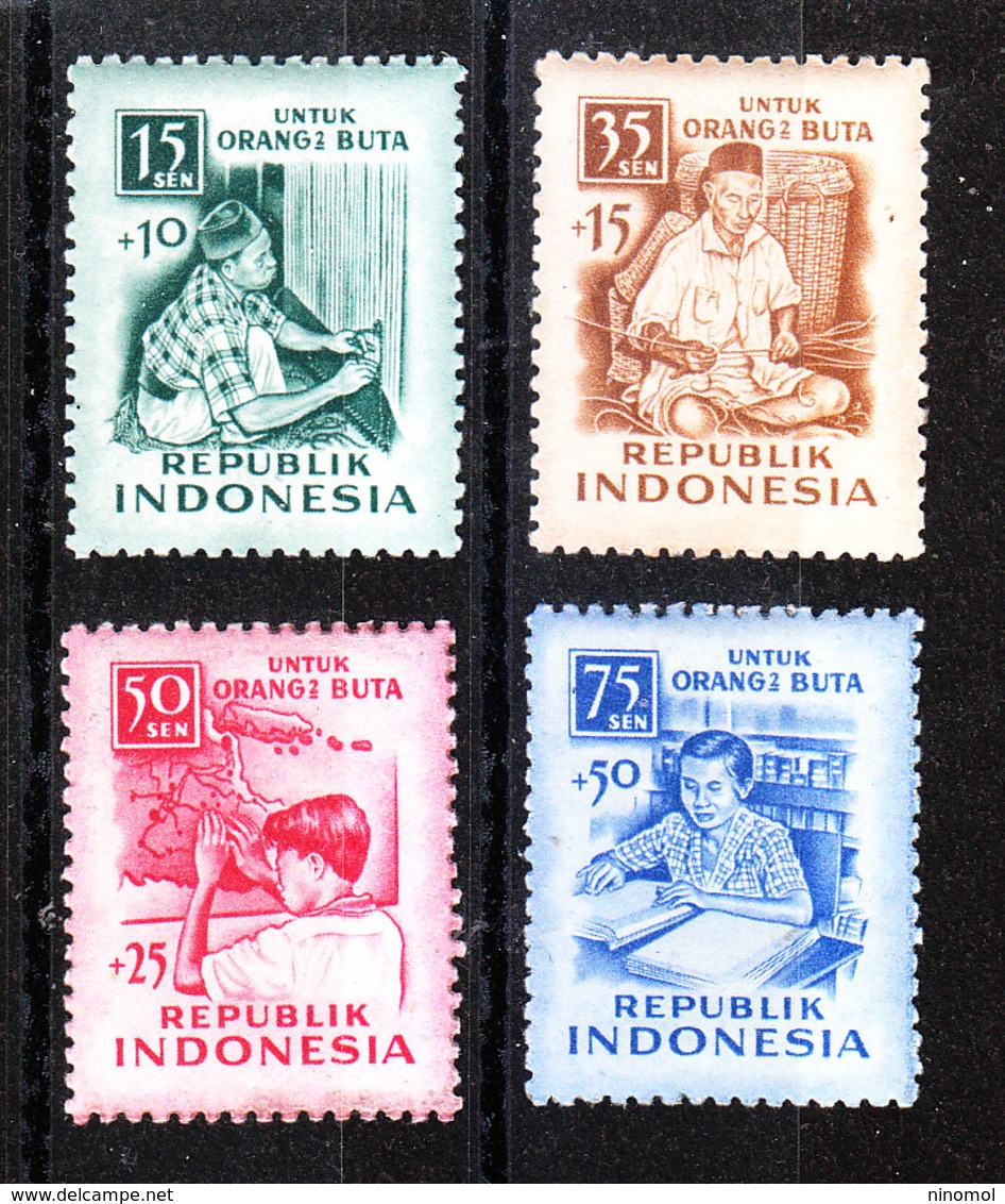 Indonesia -1955. Emissione Pro Ciechi. Tessitori E Studenti. Pro-blind Issue. Weavers And Students. MNH - Handicap