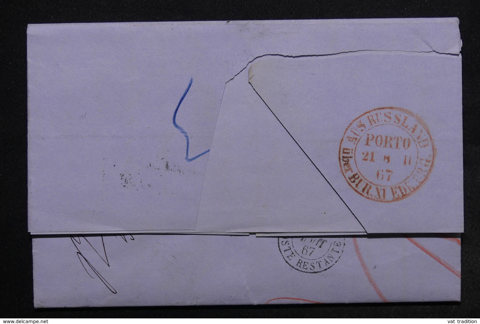 RUSSIE - Lettre Pour Paris En 1867 , Voir Différents Cachets à étudier - L 24512 - Briefe U. Dokumente