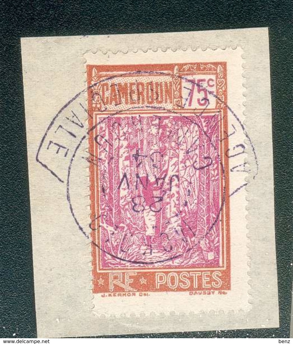 CAMEROUN KAMERUN N°140  OB RARE SUR FRAGMENT A COLLERETTE MOKDIO AGENCE SPECIALE 28 JANVIER 1934 TB - Used Stamps