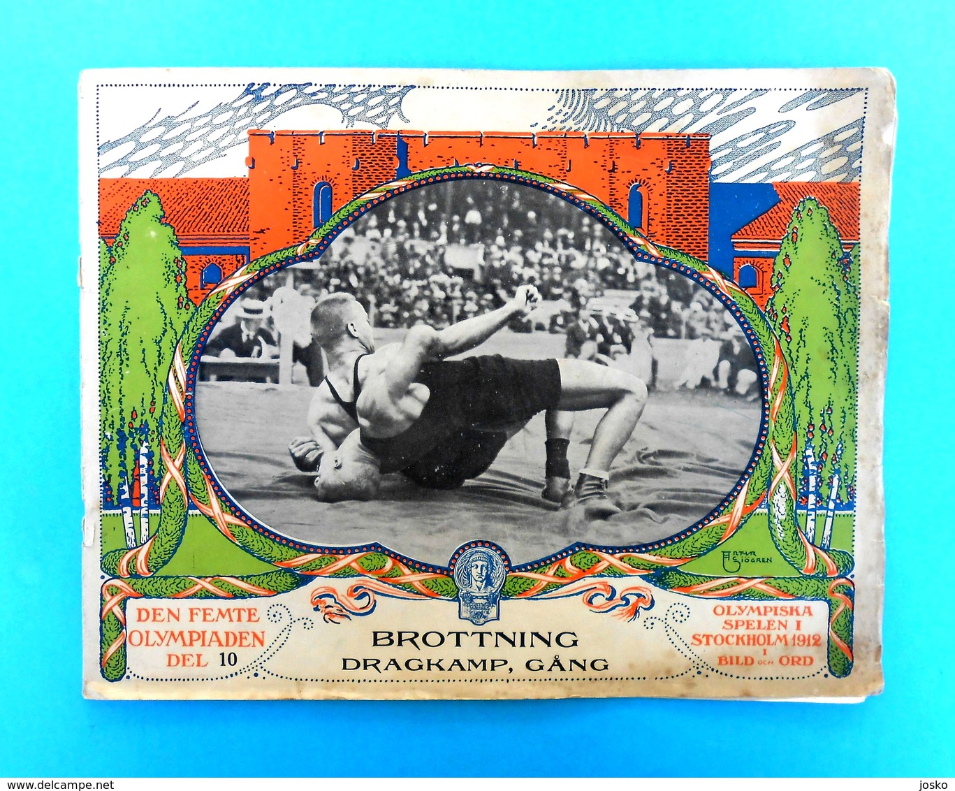 WRESTLING On OLYMPIC GAMES 1912 STOCKHOLM Vintage Programme/review 1912.y * Lutte Ringen Lotta Tug Of War Racewalking - Libri