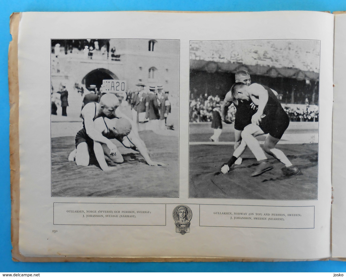WRESTLING on OLYMPIC GAMES 1912 STOCKHOLM vintage programme/review 1912.y * lutte ringen lotta tug of war racewalking