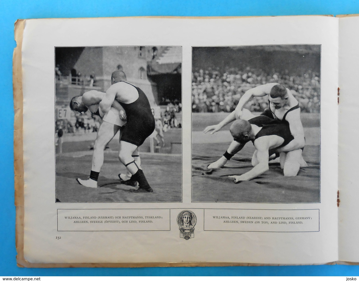 WRESTLING on OLYMPIC GAMES 1912 STOCKHOLM vintage programme/review 1912.y * lutte ringen lotta tug of war racewalking