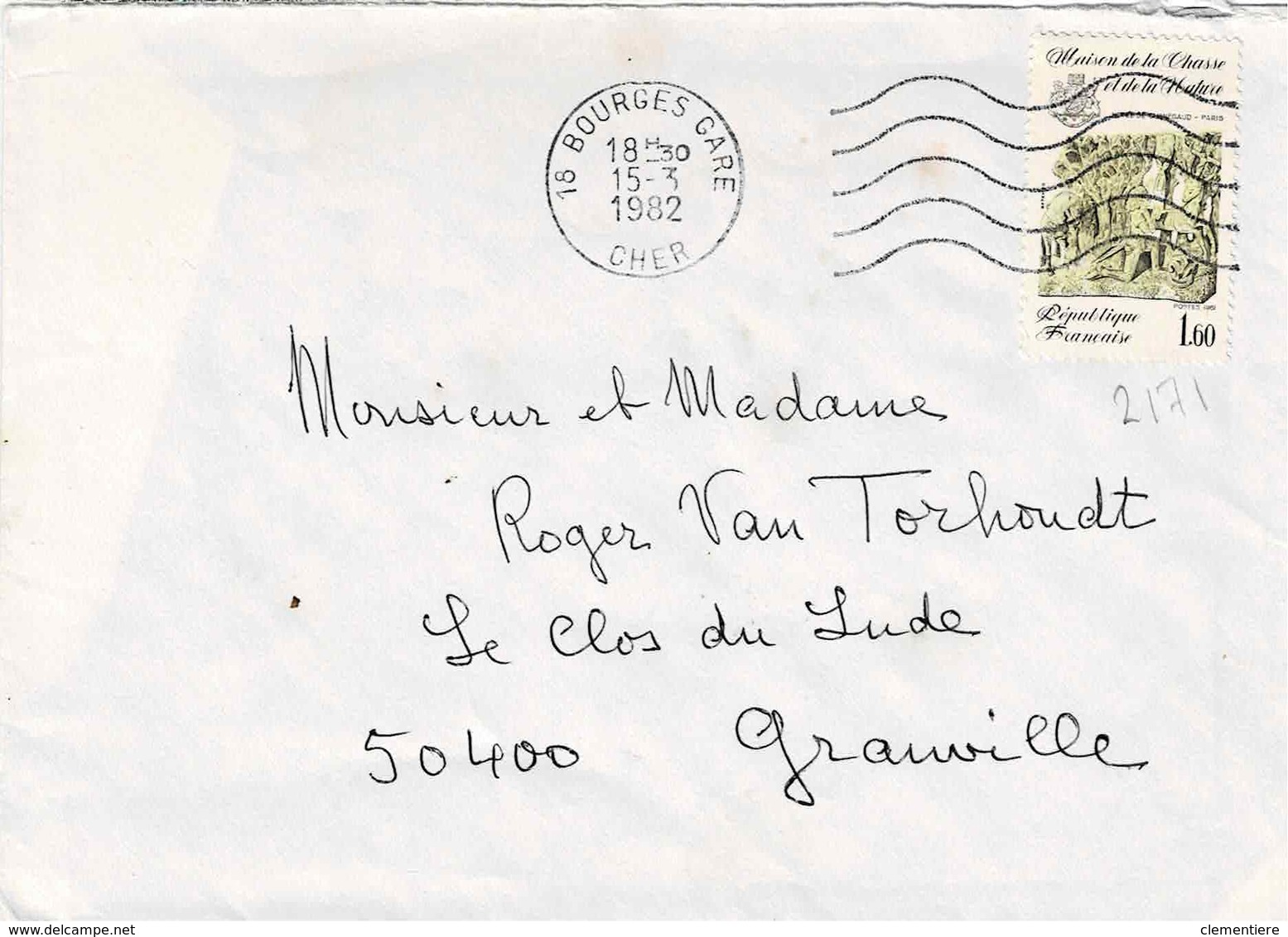 TP N° 2171 Seul Sur Enveloppe De Bourges - 1961-....