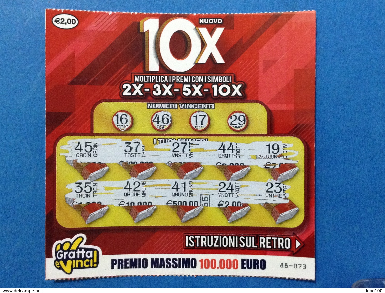 BIGLIETTO LOTTERIA GRATTA E VINCI USATO € 2,00 NUOVO 10X - Biglietti Della Lotteria