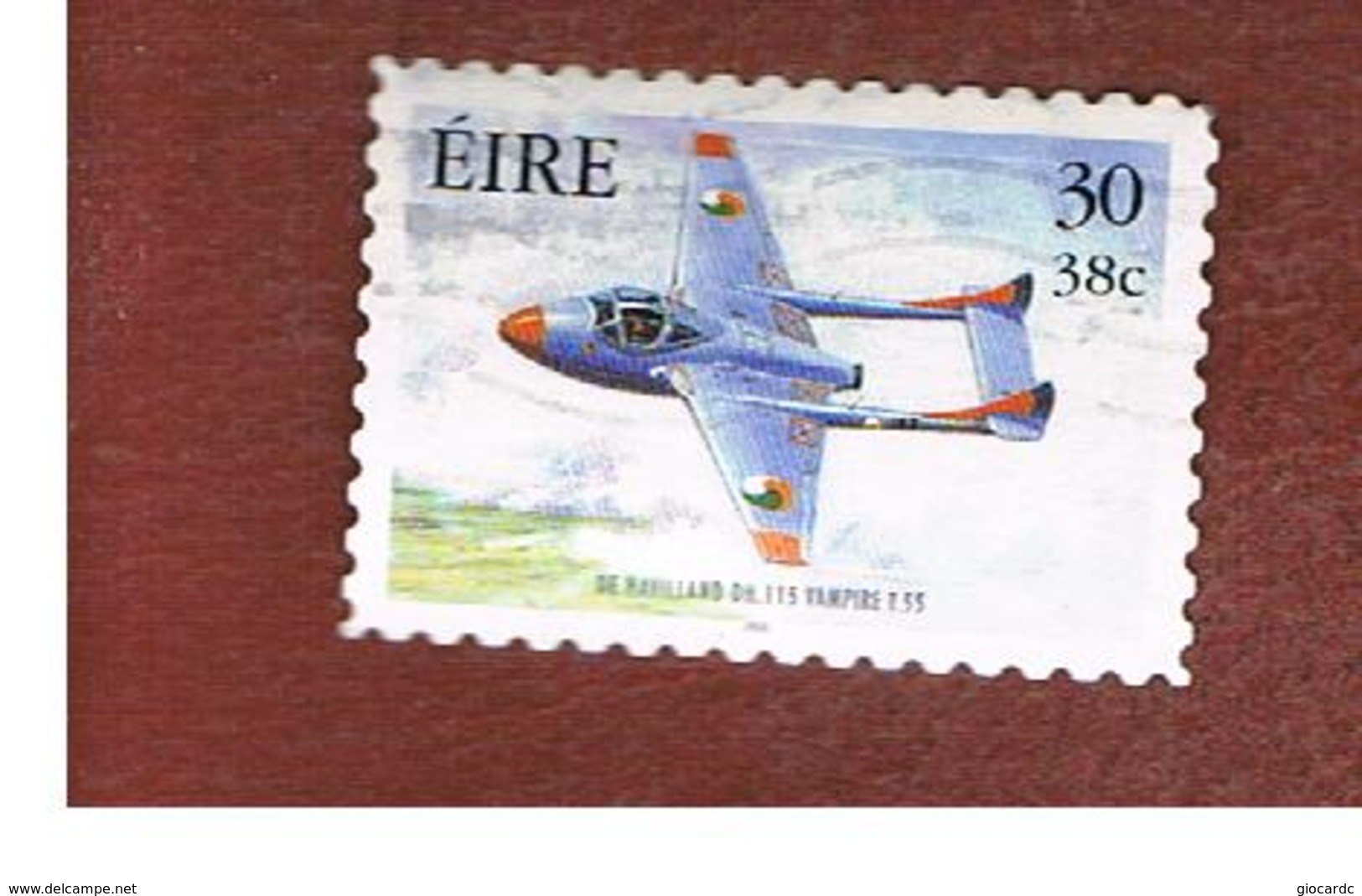 IRLANDA (IRELAND) - SG 1370  -   2000   MILITARY AVIATION: VAMPIRE  T55    - USED - Used Stamps