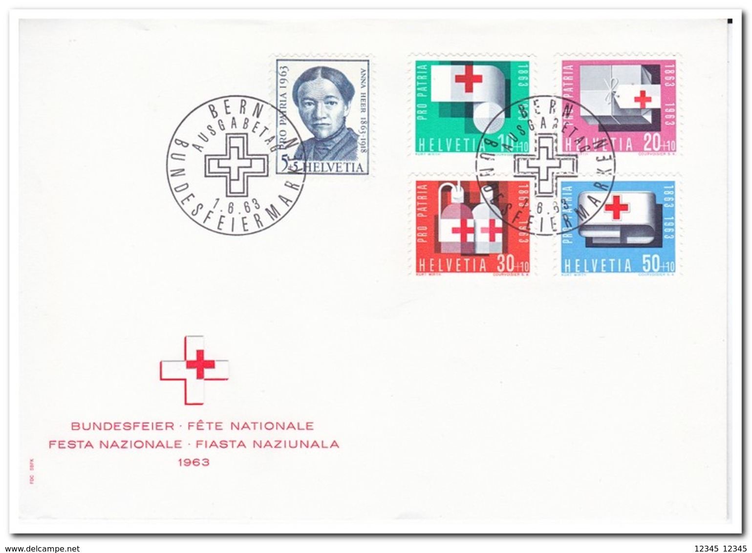 Zwitserland 1963, FDC, Red Cross - FDC
