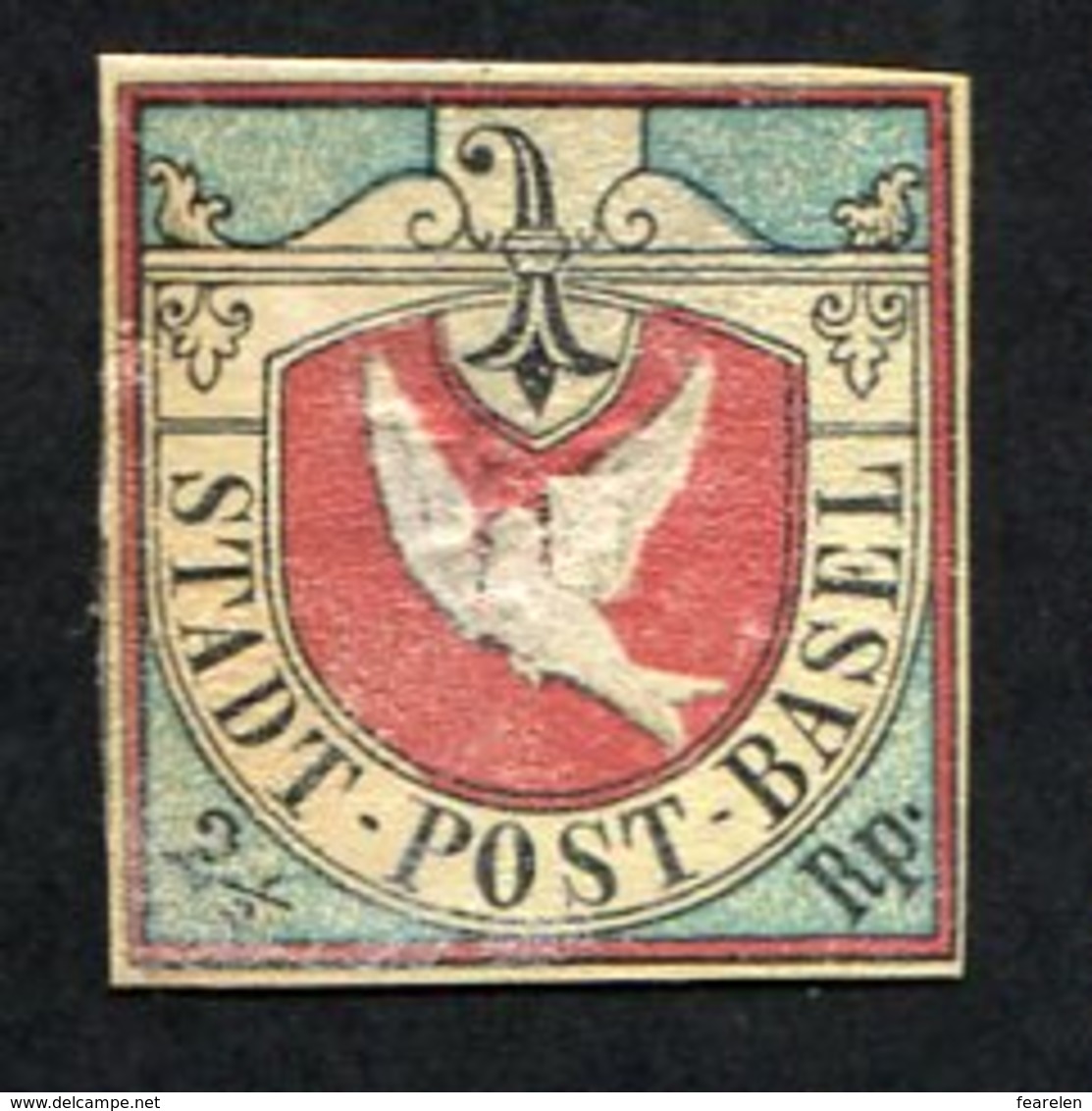 Suisse, Postes Locales, N°8, Colombe De Bâle, Faux - 1843-1852 Kantonalmarken Und Bundesmarken