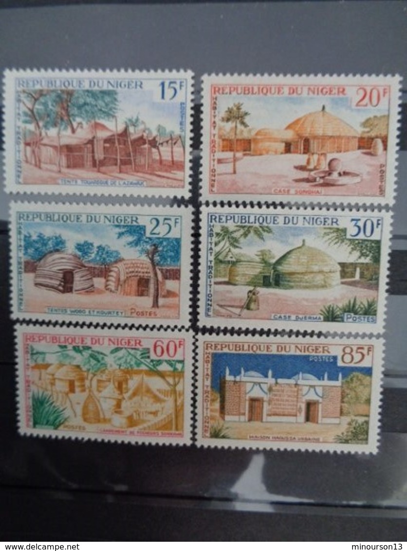 NIGER 1964-65 Y&T N° 150 à 155 ** - HABITAT TRADITIONNEL - Niger (1960-...)