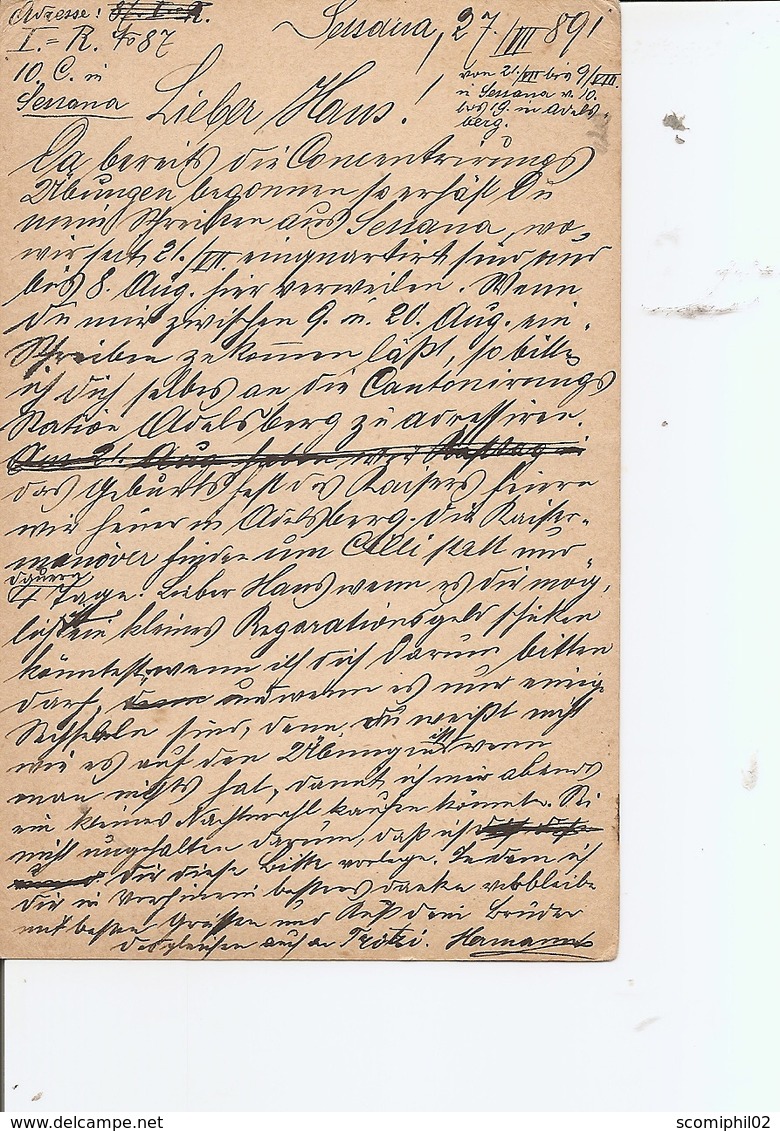 Autriche ( EP De 1891 De Sesana Vers Hollabrunn à Voir) - Lettres & Documents