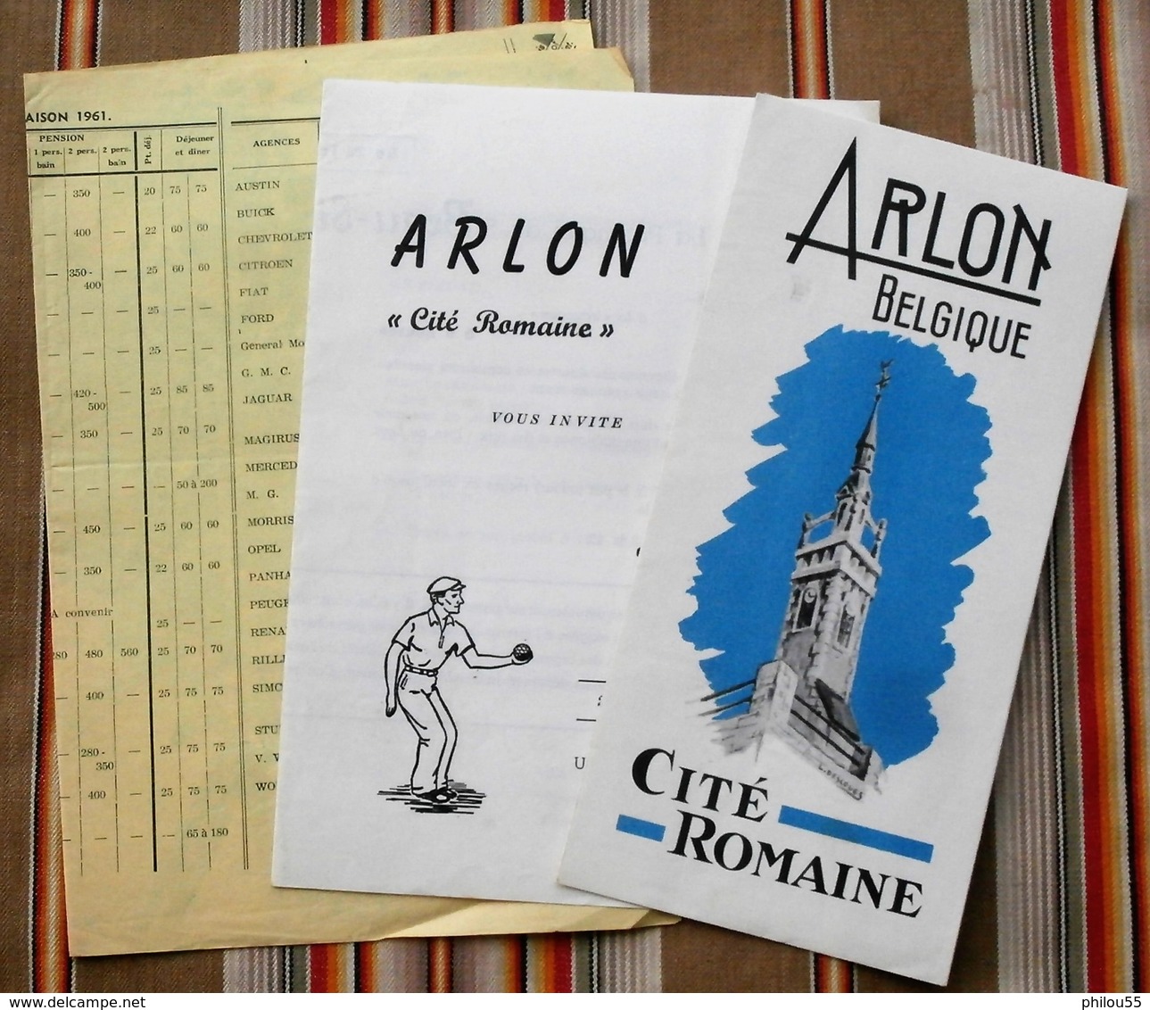 Lot De 3 ARLON Au Deby Petanque Du Beau Site 1961 Cite Romaine - Sports & Tourisme