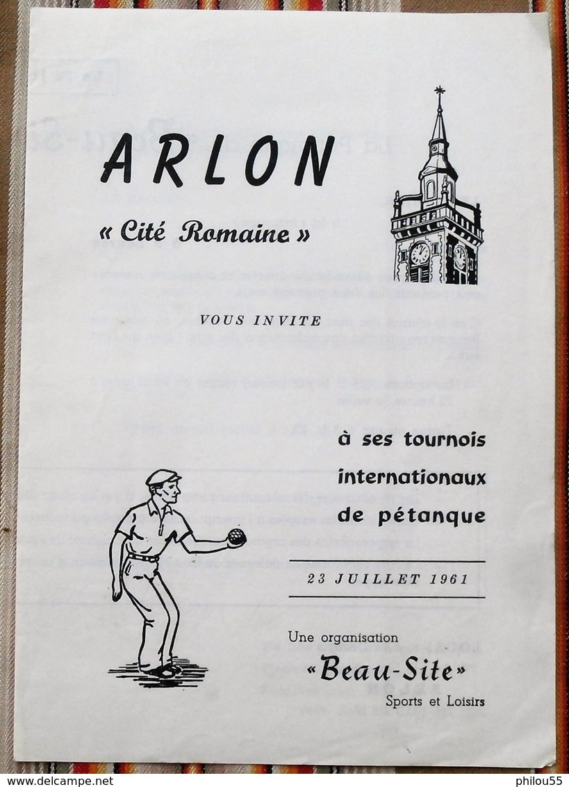 Lot De 3 ARLON Au Deby Petanque Du Beau Site 1961 Cite Romaine - Sport & Turismo