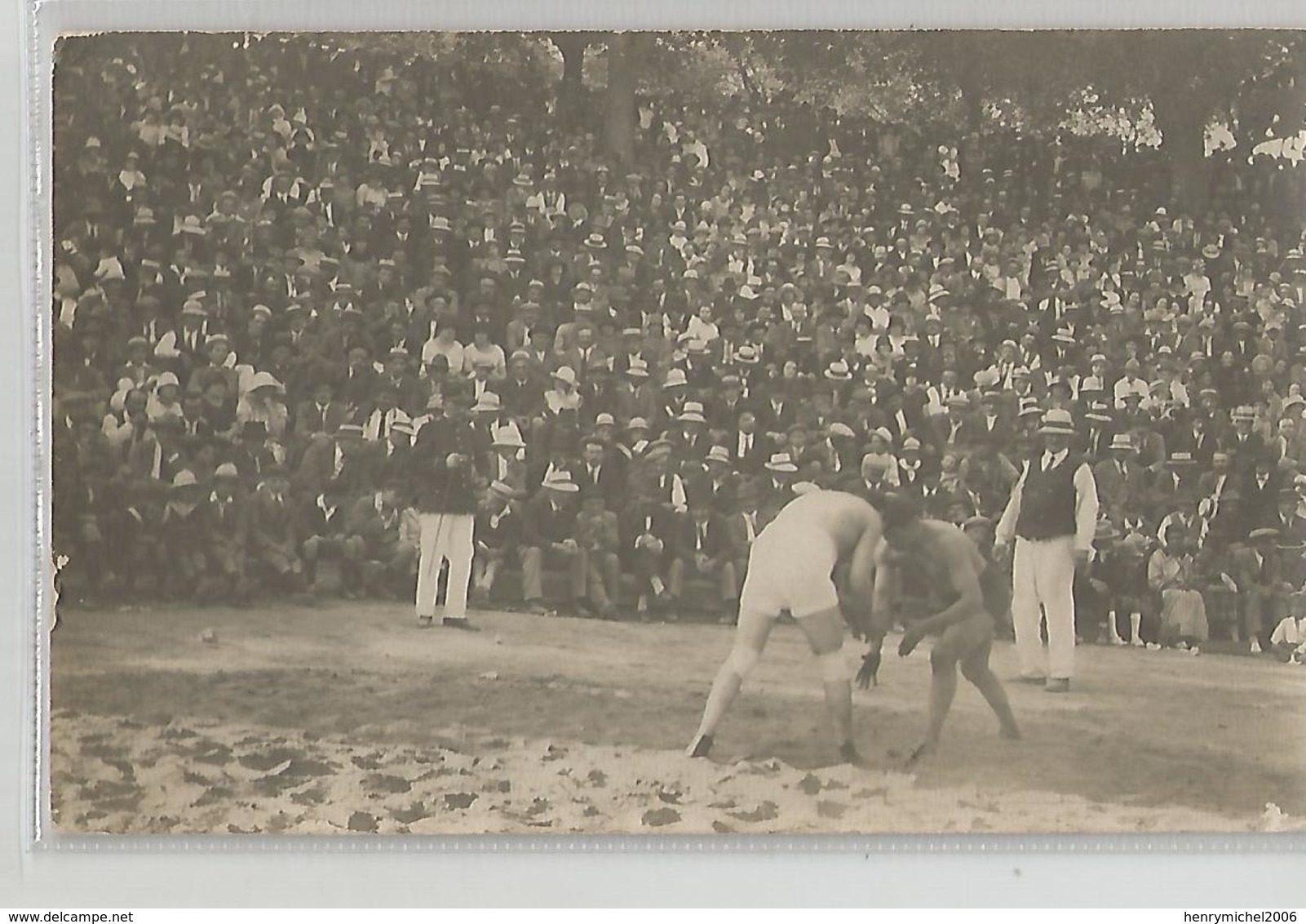 Carte Photo Congo Belge Sport Lutte Gréco Romaine Animée - Te Identificeren