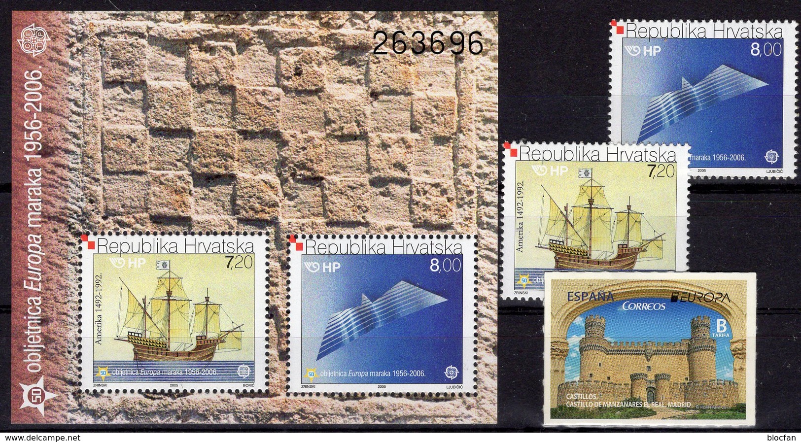 Burg Madrid 2017 Spanien 5154,Kroatien 734/5+Block 27 ** 47€ EUROPA Karacke Möwe Hoja Blocs S/s Ship Sheets Bf CEPT - 2017