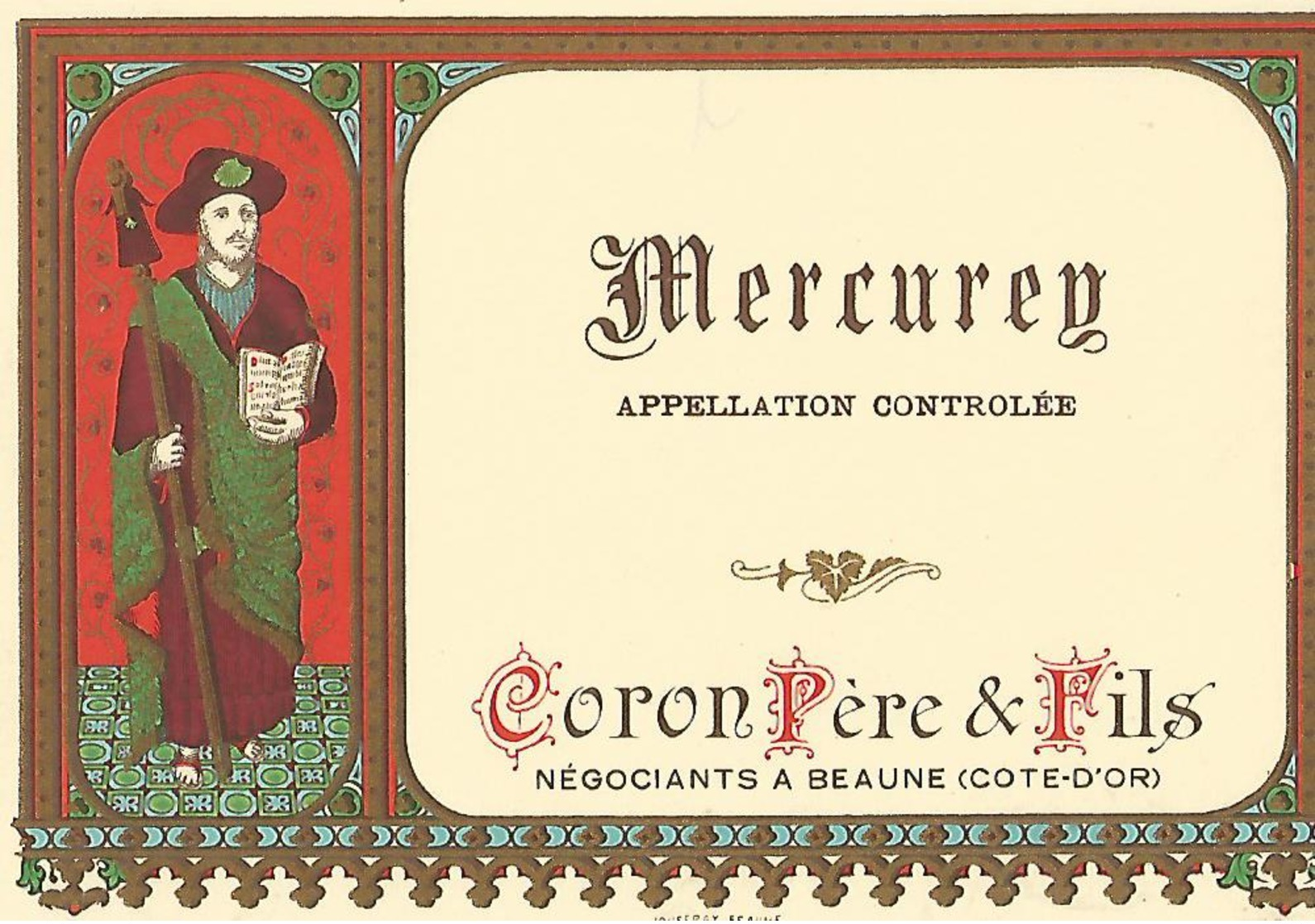 Etiquette Mercurey  Coron Pere Et Fils - Bourgogne
