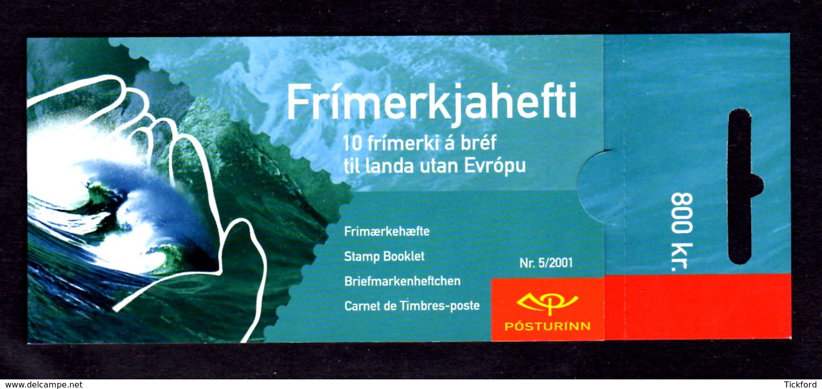 EUROPA 2001 - ISLANDE - CARNET Yvert C915 - Facit H57 - NEUF** MNH - Europa, L'eau, Richesse Naturelle - 2001