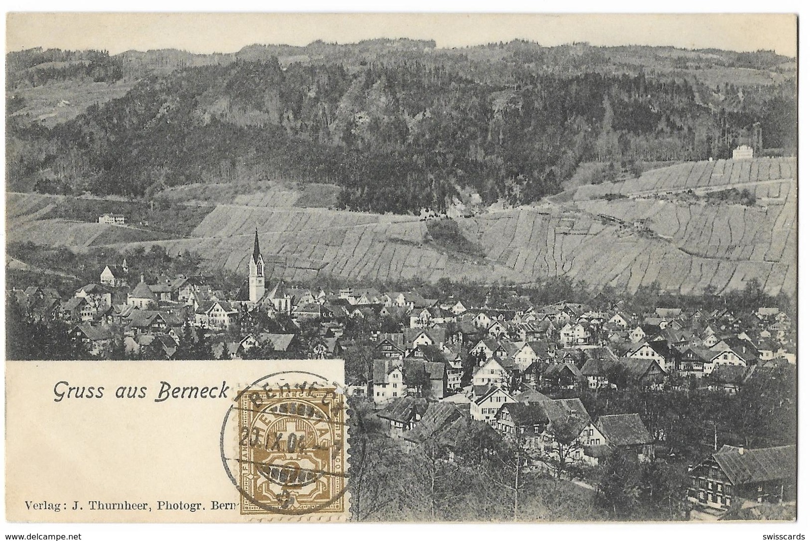 Gruss Aus BERNECK: Dorf Mit Rebbergen 1904 - Berneck