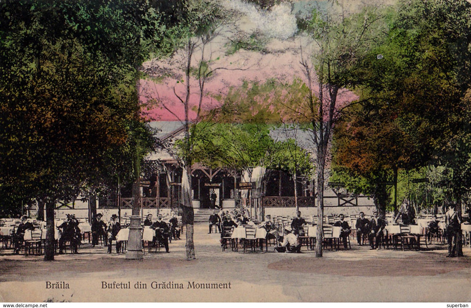 BRAILA : BUFETUL Din GRADINA MONUMENT / RESTAURANT - ANNÉE / YEAR ~ 1910 - '912 - RRR ! (aa693) - Roumanie