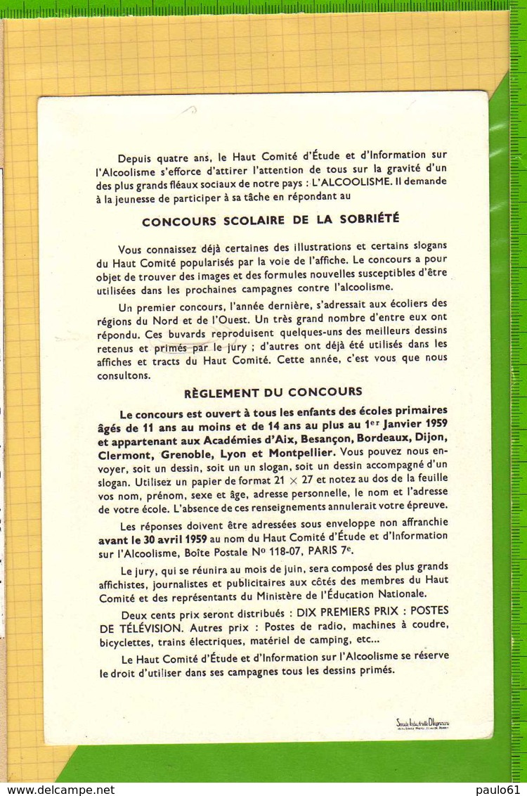 BUVARD & Blotting Paper :  Hospital Boisson Accident - Liqueur & Bière