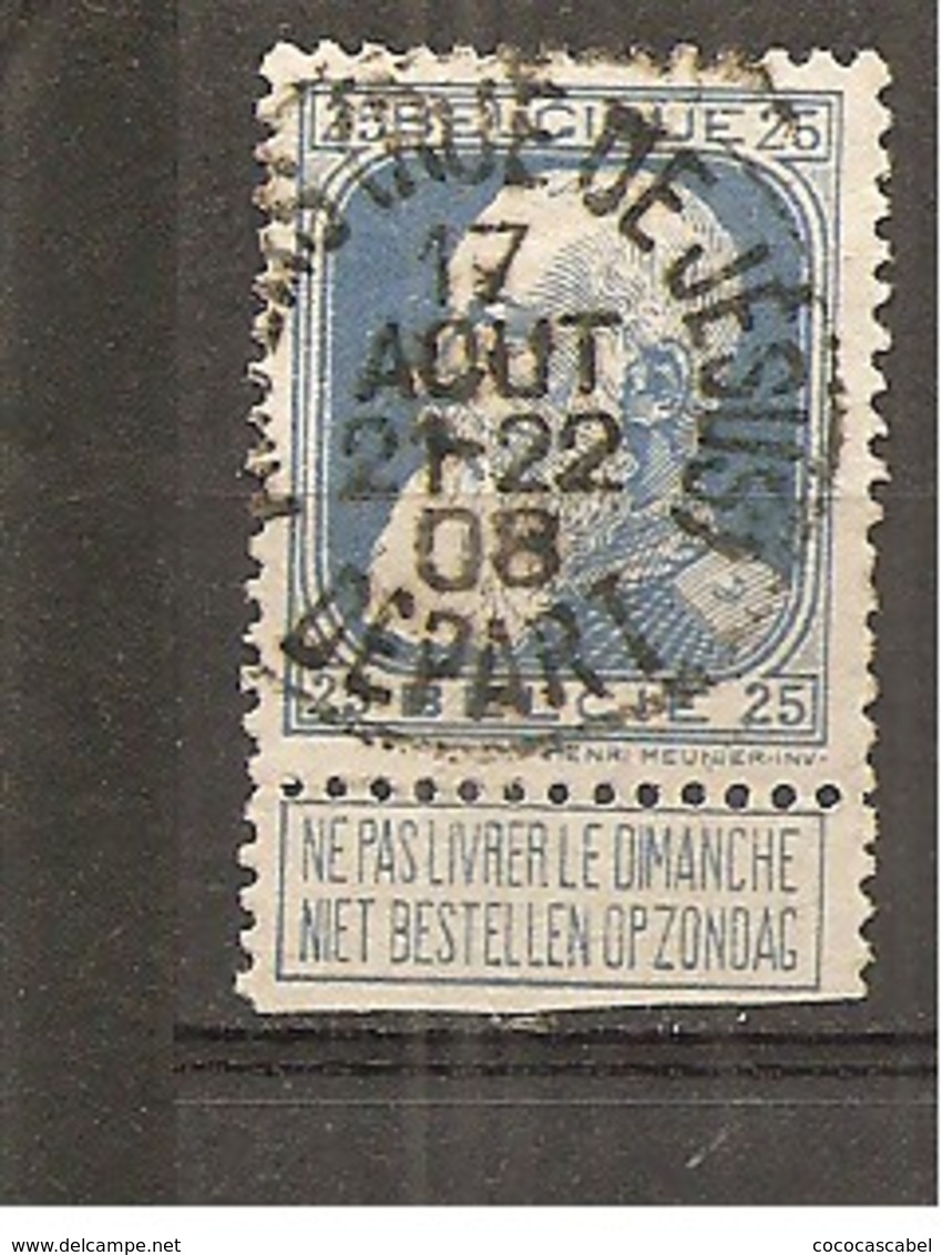 Bélgica - Belgium - Yvert 76 (usado) (o) (defectuoso) - 1905 Barbas Largas