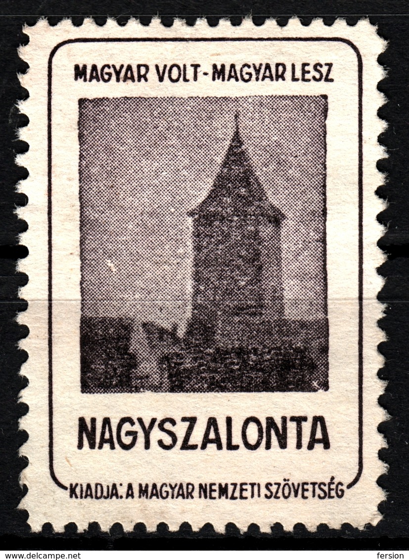 Nagyszalonta Salonta Ciunt Tower Occupation Revisionism WW1 Romania Hungary Transylvania - Vignette Label Cinderella - Transylvanie