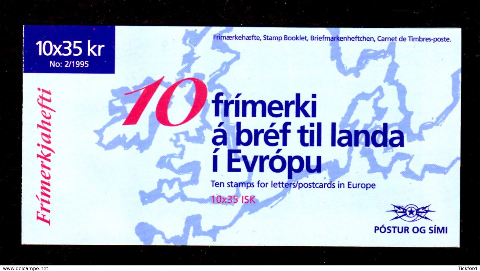 EUROPA 1995 - ISLANDE - CARNET Yvert C777 - Facit H26 - NEUF** MNH - Europa, Paix Et Liberté - 1995