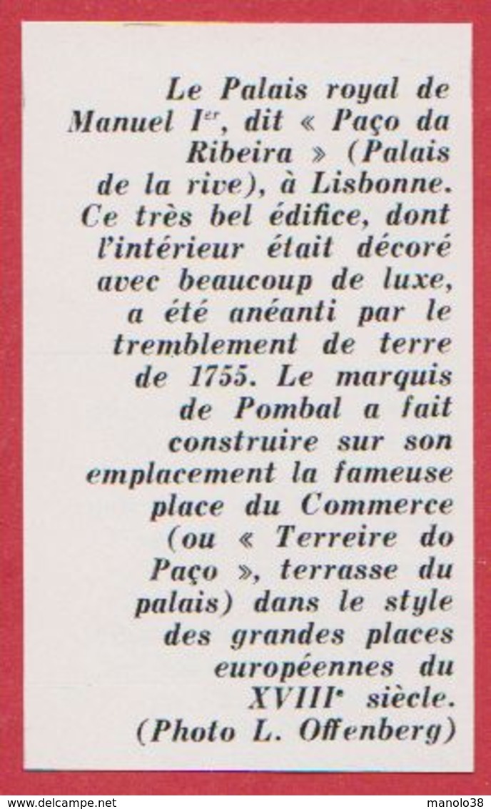 Le Palais Royal. Palais Détruit, Actuellement Place Du Commerce. Azulejos. Lisbonne. Portugal. Encyclopédie De 1970 - Autres & Non Classés