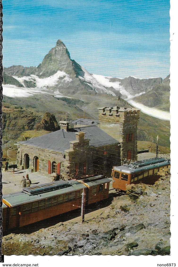 CPSM Valais Zermatt , Gornergrat (3136m) , Mit Matterhorn  Train En Gare 700 Wehrli Bahn - Zermatt