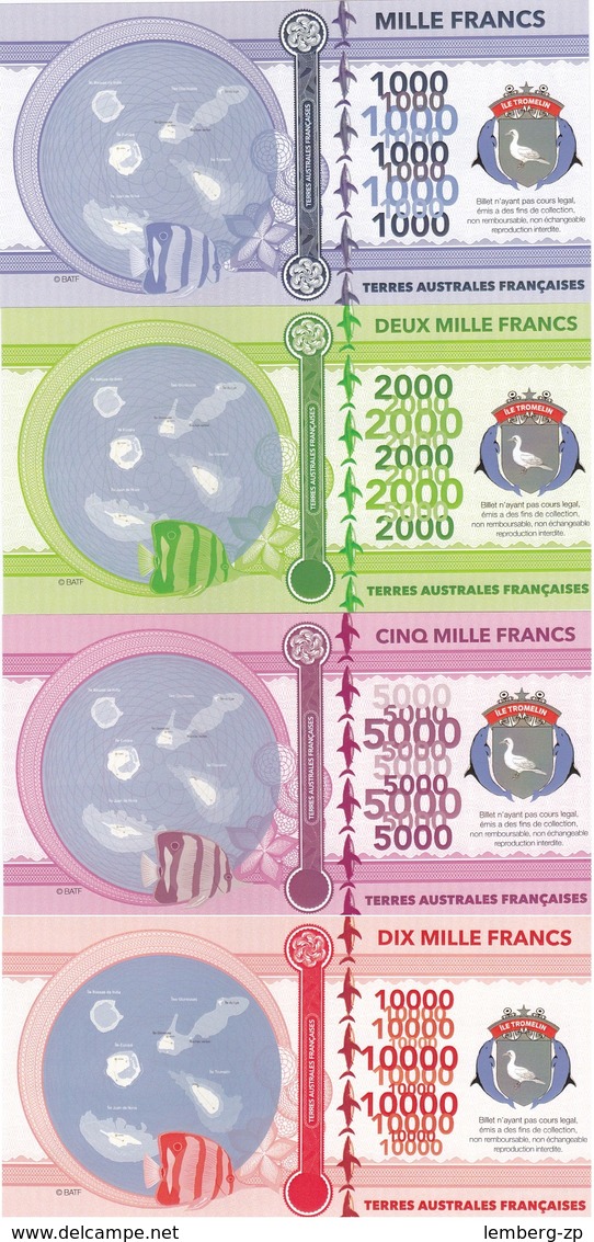 Ile Tromelin Terres Australes Franc 1000 2000 5000 10000 Francs 2018 UNC Polymer Lemberg-Zp - Andere & Zonder Classificatie