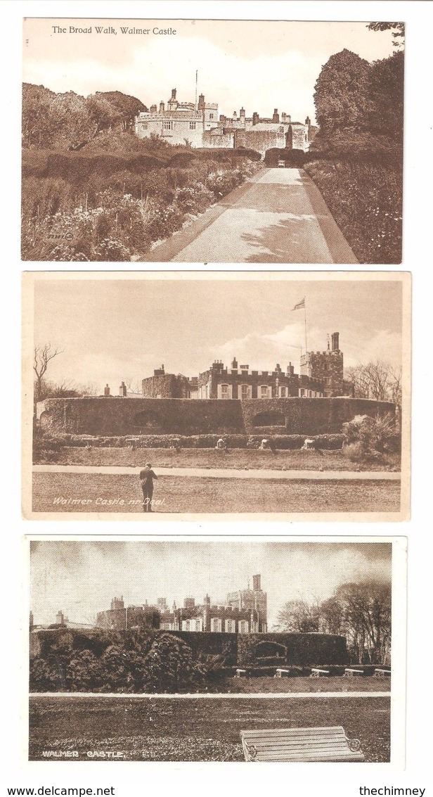 THREE OLD POSTCARDS OF WALMER CASTLE KENT NEAR DEAL - Other & Unclassified
