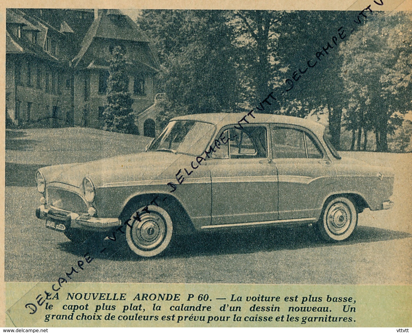 Document (1958) : La Nouvelle Aronde P 60, Simca, Salon De L'Automobile De Paris (9 Cm Sur 13,5 Cm) - Sammlungen