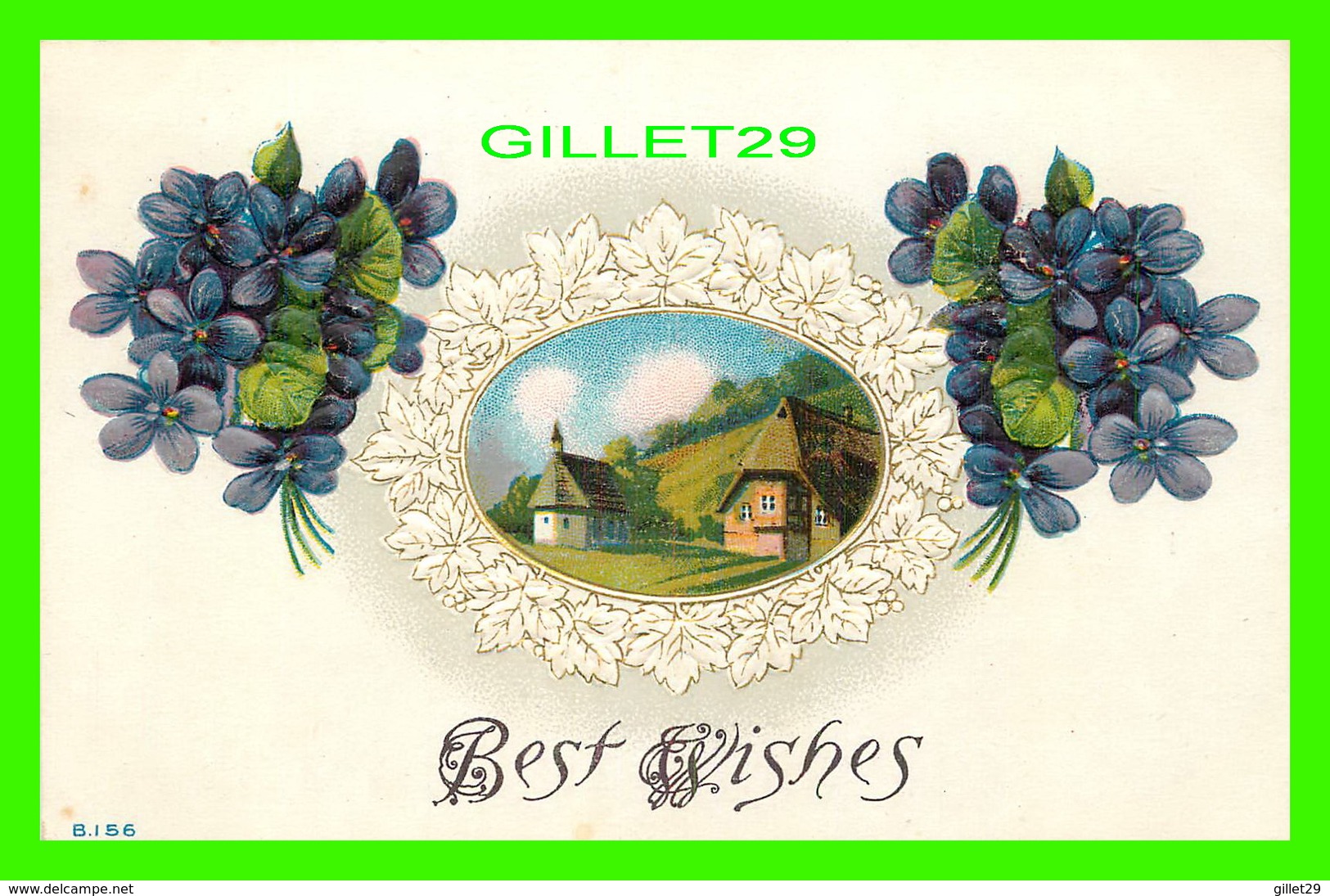 FLEURS - FLOWERS - BEST WISHES - EMBOSSED - TRAVEL IN 1907 - - Fleurs