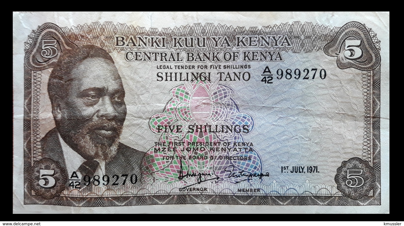 # # # Banknote Kenia (Kenya) 5 Schillingi 1971 # # # - Kenia