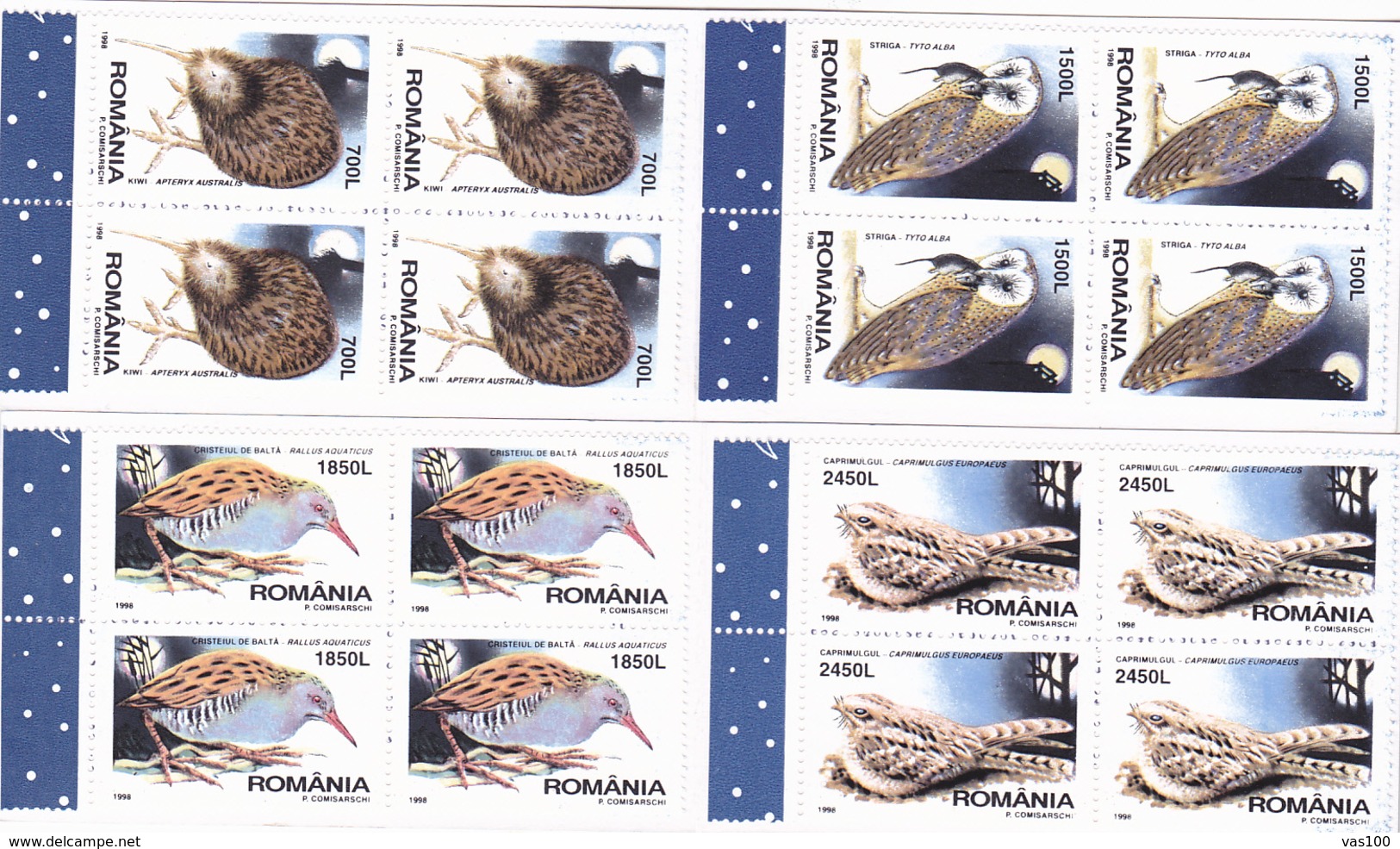 NIGHT BIRDS,OWLS,BOOKLETS 1998,ROMANIA. - Postzegelboekjes