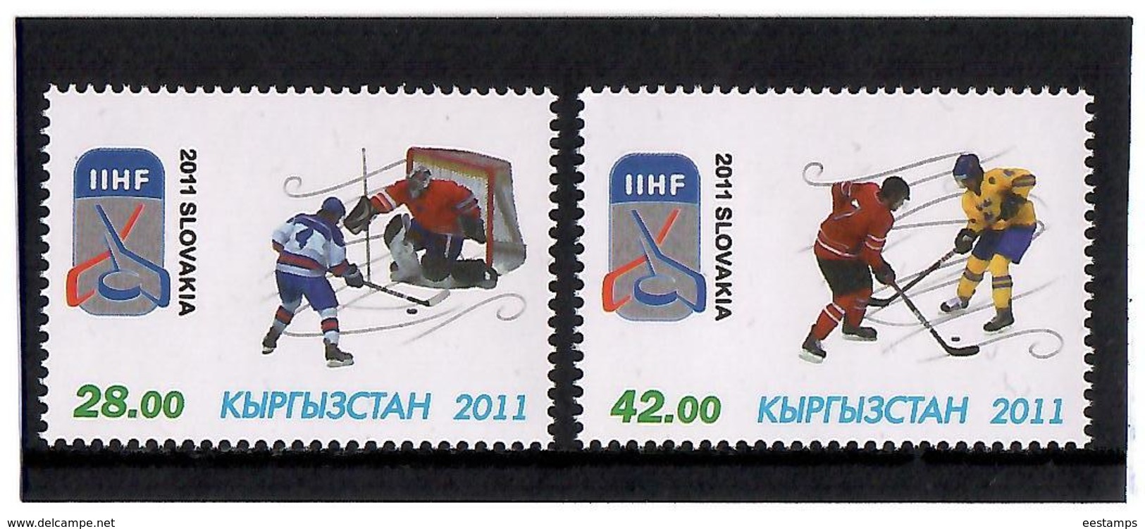 Kyrgyzstan.2011 Ice Hockey Slovakia 2011. 2v: 28, 42   Michel # 660-61 - Kirgisistan