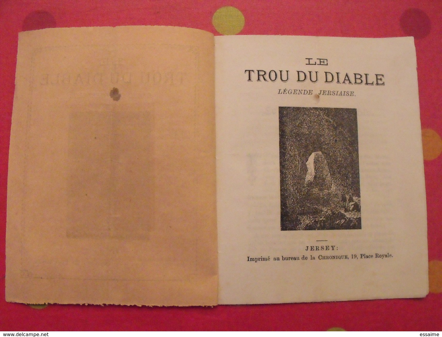 Le Trou Du Diable, Légende Jersiaise. Jersey. Henri De Monteremar. Sd (vers 1900 ?) - Ohne Zuordnung