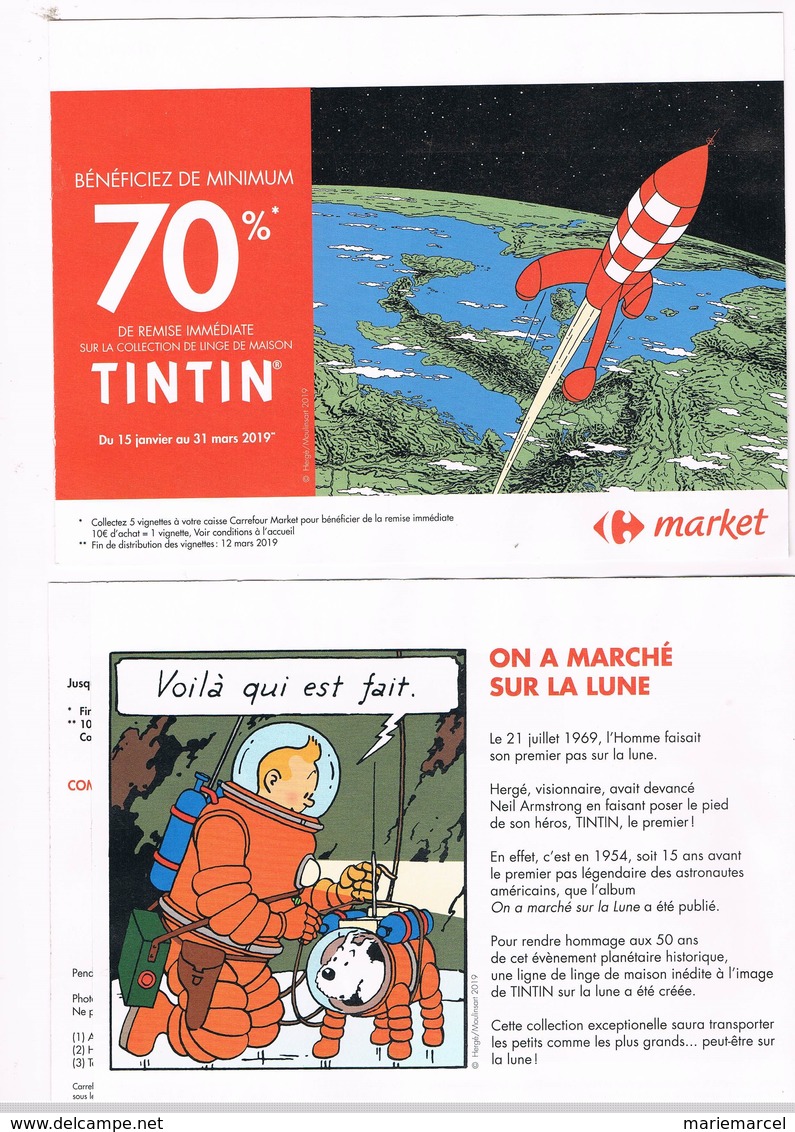 2 PETITS LIVRETS PUB.MARKET . KUIFJE.   TINTIN.   HERGE. - Autres & Non Classés