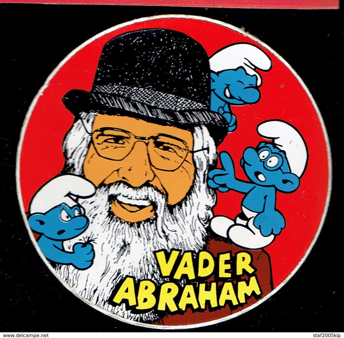 Sticker - Vader Abraham Met 3 Smurfen - Autocollants