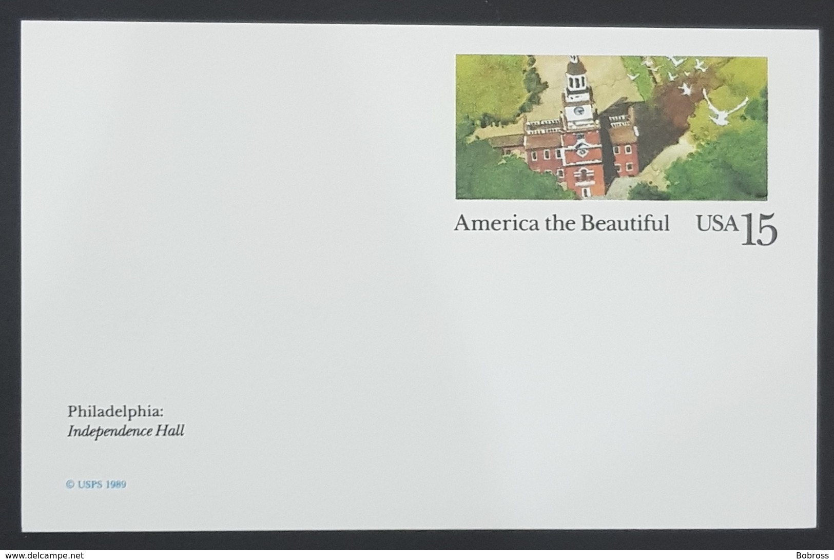 1989 Postal Card, America The Beautiful, Philadelphia, Mint, United States Of America, USA - 1981-00