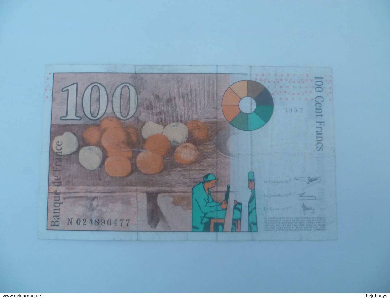 Billet 100 Francs 1997 - 100 F 1997-1998 ''Cézanne''