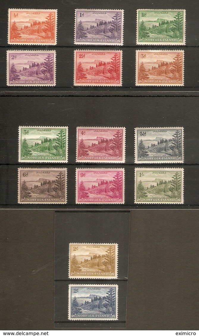 NORFOLK ISLAND 1947 - 1959 SET OF 14 STAMPS SG 1/12a (LIGHTLY) MOUNTED MINT Cat £35 - Norfolk Island