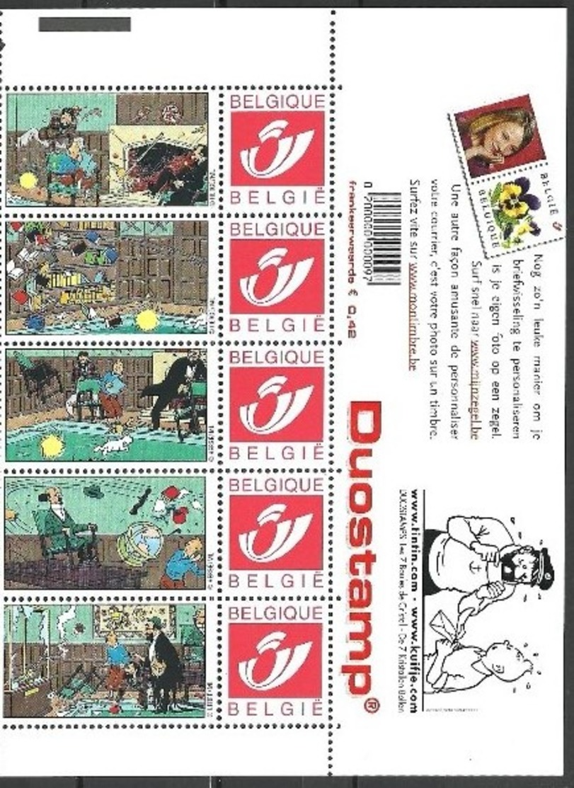 Belgique Duostamps Tintin Kuifje Duostamp - Non Classés