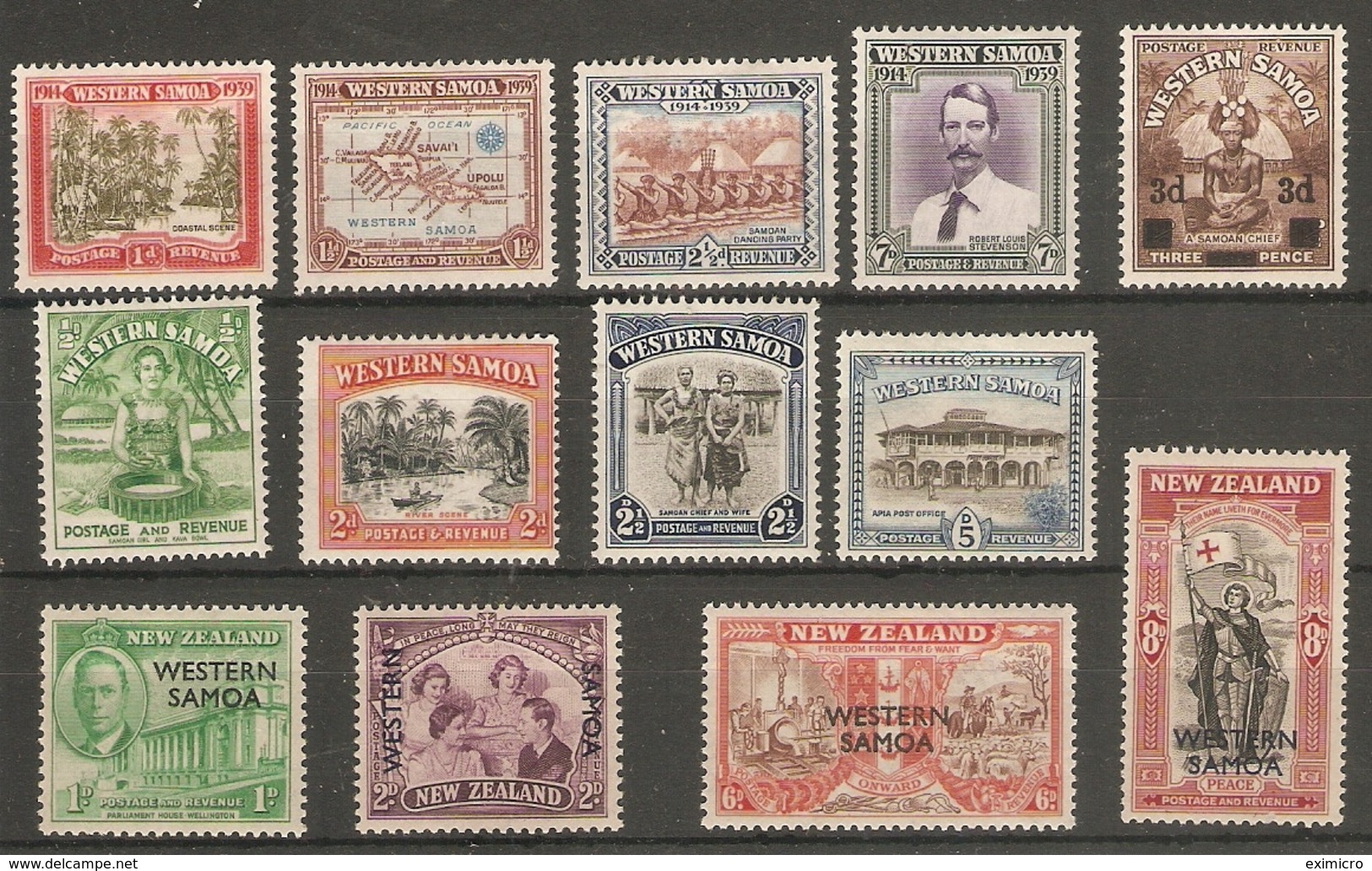 SAMOA 1939 - 1946 SETS SG 195/198;199; 200/205; 215/218 UNMOUNTED MINT/LIGHTLY MOUNTED MINT Cat £28 - Samoa