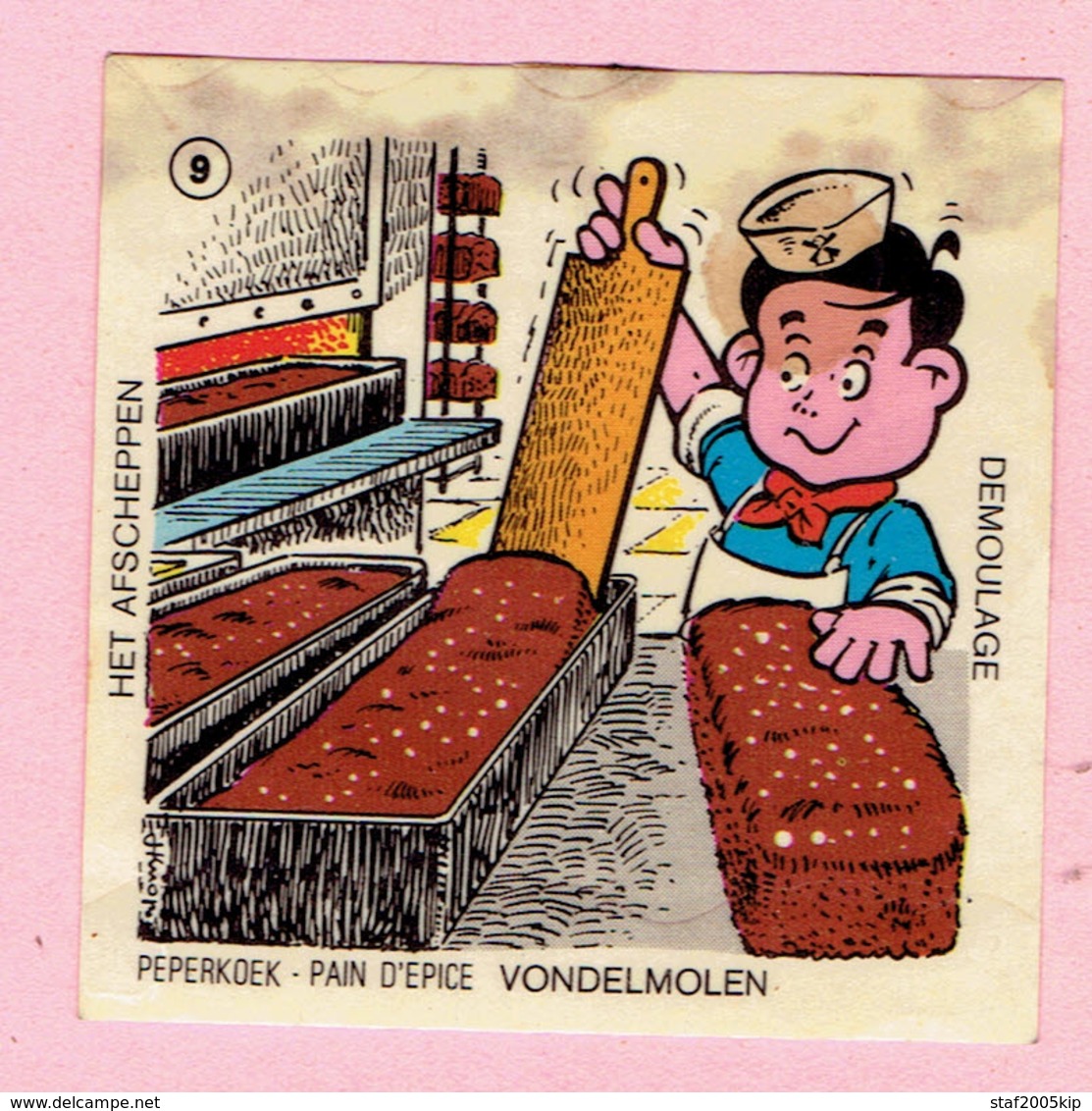 Sticker - VONDELMOLEN - Peperkoek - Pain D'Epice - Het Afscheppen - Demoulage - N° 9 - Autocollants