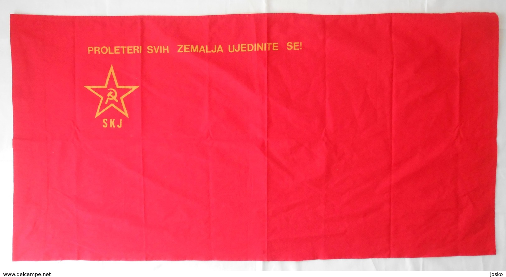 Ex YUGOSLAVIA COMMUNIST PARTY Original Vintage Flag 1980s * Drapeau Flagge Bandiera Croatia Slovenia Bosnia Macedonia - Drapeaux