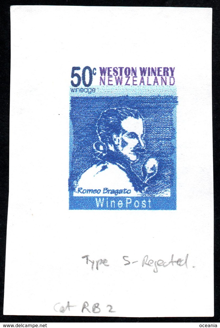 New  Zealand Wine Post Bragato Rejected Design Printing. - Other & Unclassified