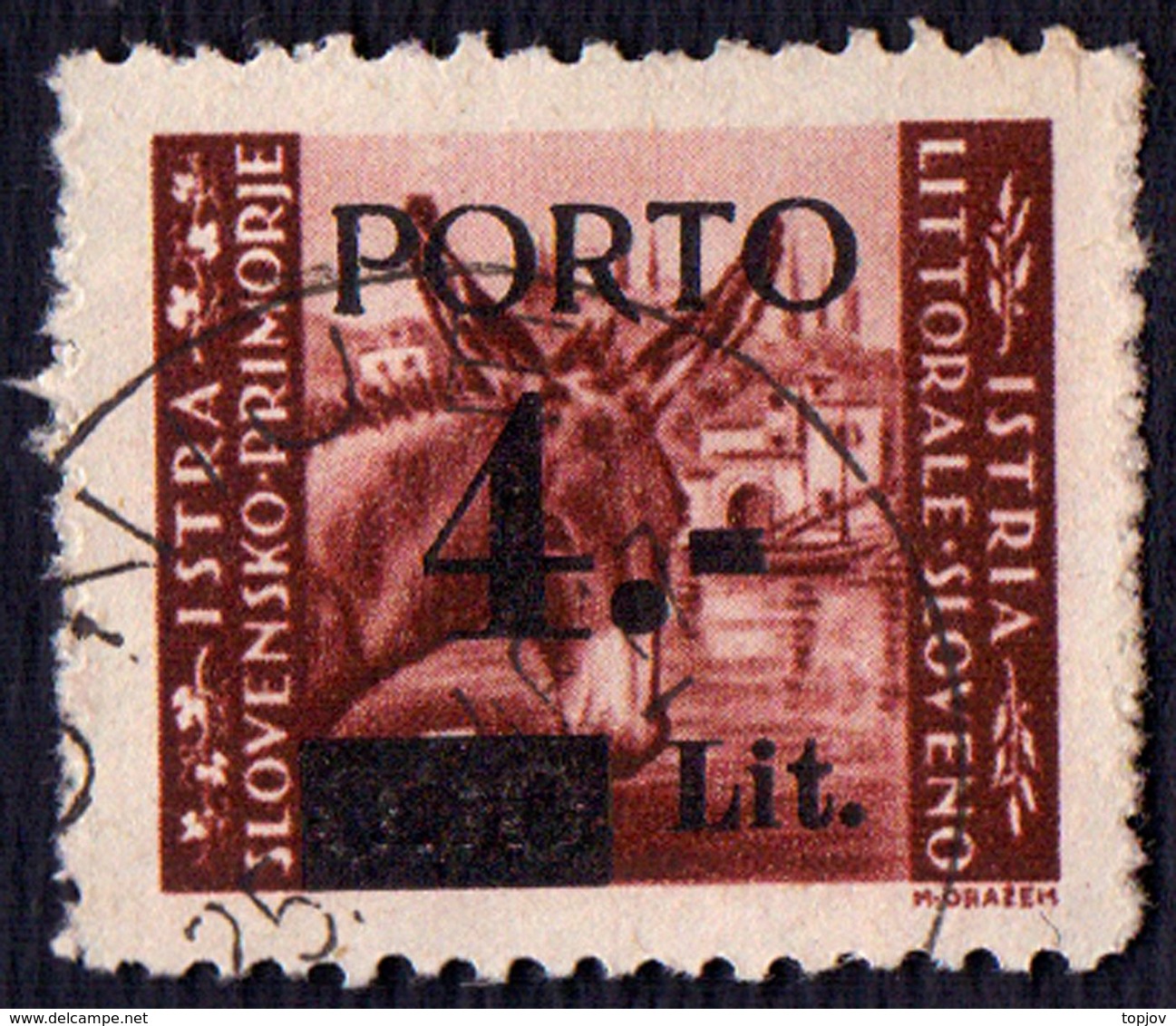 YUGOSLAVIA - ITALIA - TRIESTE - ZONE B - POST. AGENCY  UNIE UNIJE Postmark - 1945 - RARE - Postage Due