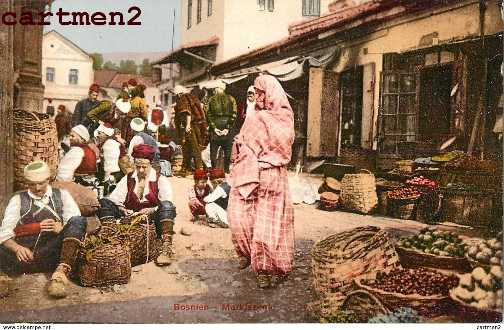 BOSNIE-HERZEGOVINE BOSNIEN SARAJEVO MARKTSZENE MARCHE MARKET TÜRK TURQUIE TURKEY Bosnia And Herzegovina Photochrome 1900 - Bosnie-Herzegovine