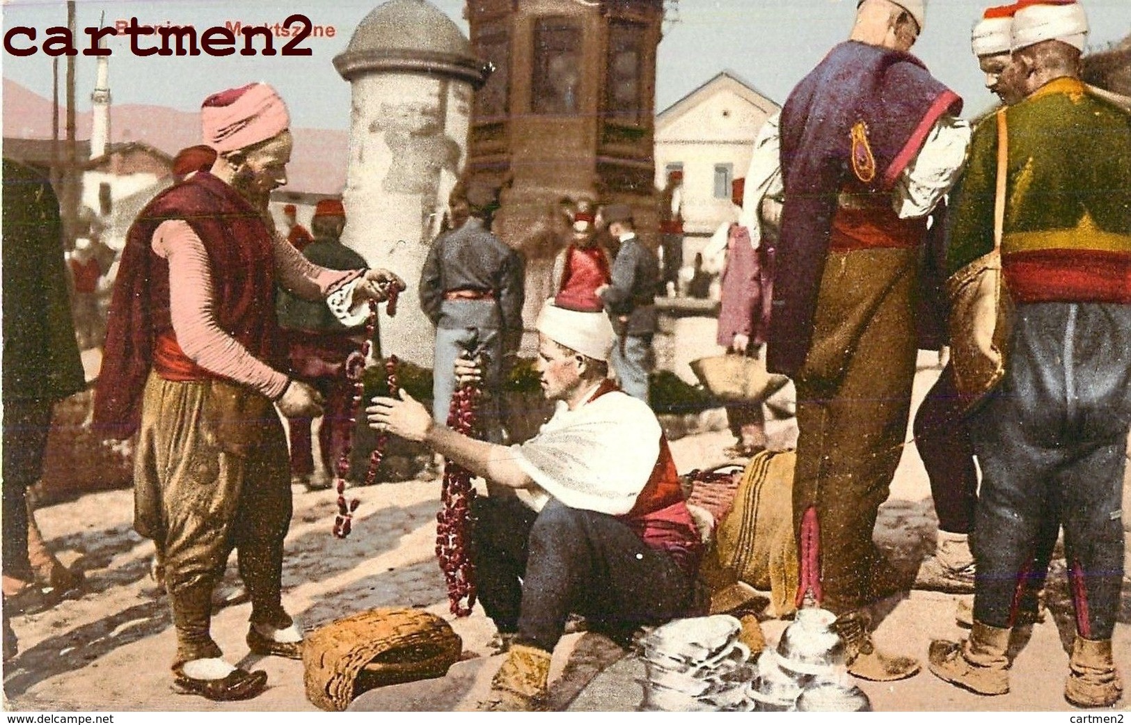 BOSNIE-HERZEGOVINE BOSNIEN SARAJEVO MARKTSZENE MARCHE MARKET TÜRK TURQUIE TURKEY Bosnia And Herzegovina Photochrome 1900 - Bosnie-Herzegovine