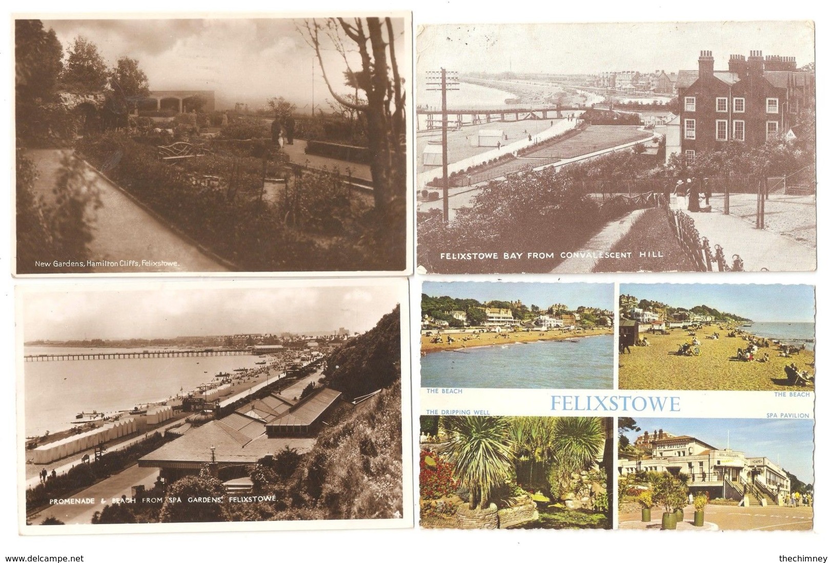 FOUR OLD POSTCARDS OF FELIXSTOWE SUFFOLK - Otros & Sin Clasificación